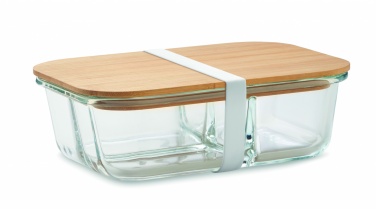 Logo trade advertising products image of: Glass lunch box with bamboo lid