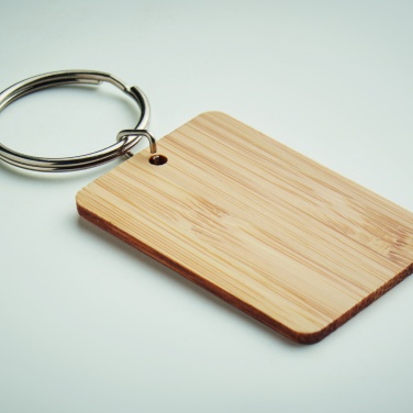 Logotrade corporate gift image of: Rectangular bamboo key ring Riihimäki