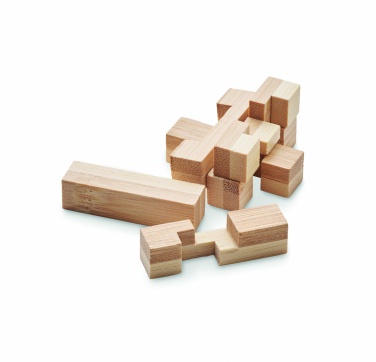 Logo trade promotional giveaway photo of: Bamboo brain teaser puzzle