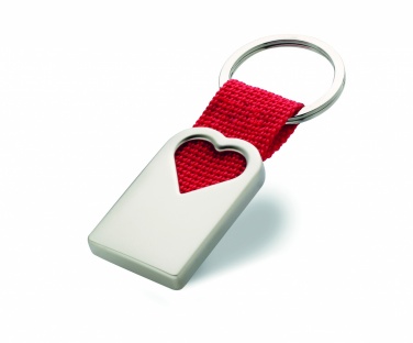 Logo trade promotional gift photo of: Heart metal key ring