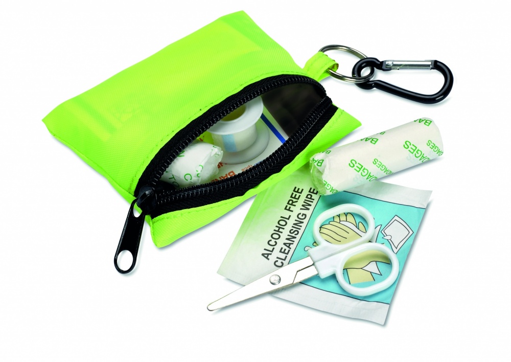 Logo trade promotional giveaways picture of: First aid kit w/ carabiner