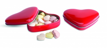 Logotrade promotional gift image of: Heart tin box with candies