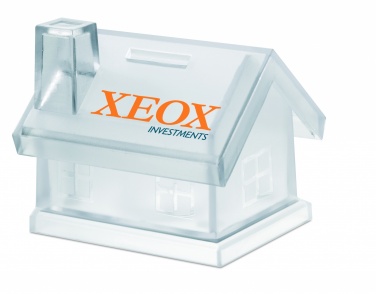 Logotrade promotional giveaway image of: Plastic house coin bank