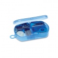 Stationery set in plastic box, Transparent Blue