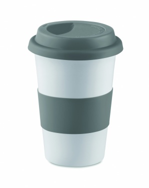 Logo trade promotional products image of: Ceramic mug w/ lid and sleeve