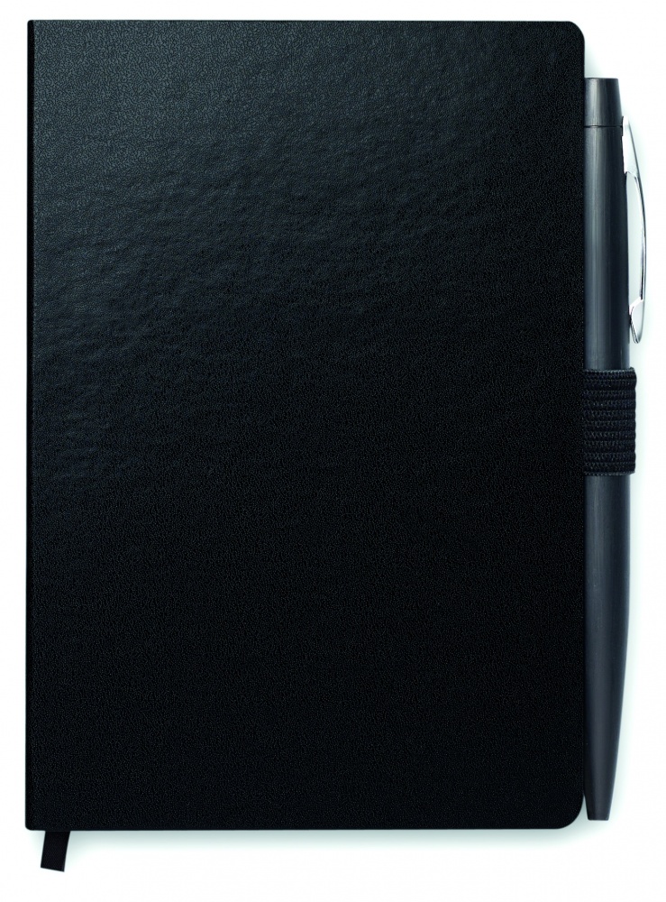 Logo trade promotional merchandise photo of: A6 notebook with pen 72 lined