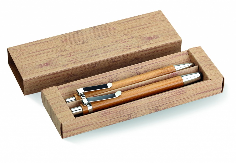 Logotrade promotional merchandise photo of: Bamboo pen and pencil set