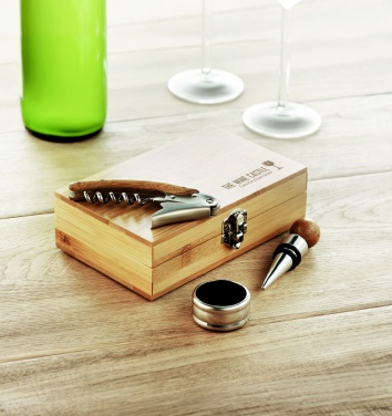 Logo trade business gift photo of: Wine set in bamboo box