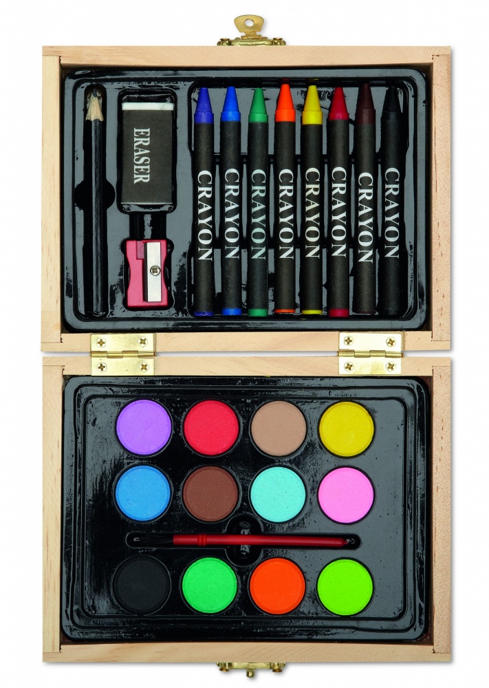 Logo trade promotional gifts picture of: Painting set in wooden box