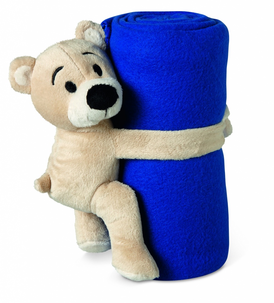 Logo trade business gift photo of: Fleece blanket with bear