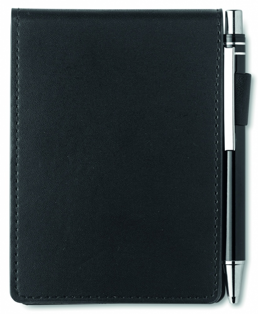 Logo trade promotional item photo of: A7 notepad in PU pouch w/pen