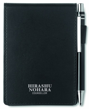 Logo trade promotional merchandise photo of: A7 notepad in PU pouch w/pen