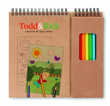 Logo trade promotional giveaways picture of: Colouring set with notepad