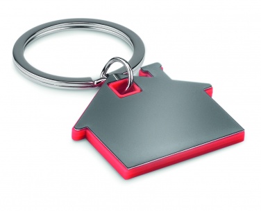 Logotrade promotional merchandise image of: House shape plastic key ring Rezekne