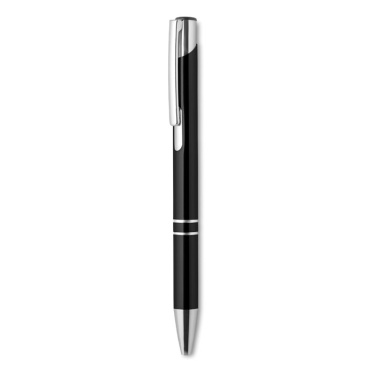 Logo trade promotional giveaways image of: Push button aluminium pen