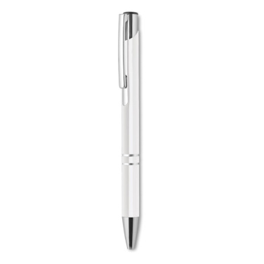 Logo trade business gifts image of: Push button aluminium pen