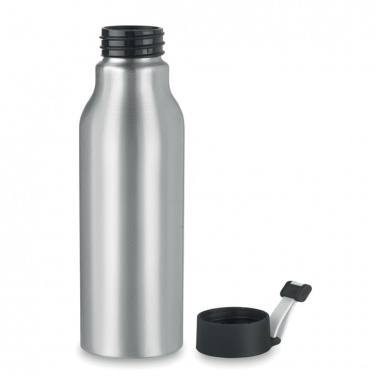 Logotrade advertising product picture of: Single-walled 500 ml aluminum bottle with a PP cap and a silicone strap