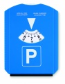 Ice scraper in parking card, Blue