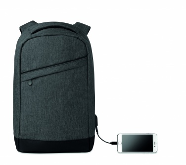 Logo trade advertising product photo of: 2 tone backpack incl USB plug