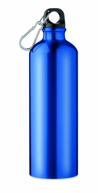 Logo trade promotional giveaways image of: Single-walled 750 ml aluminum bottle with a carabiner and customizable printing