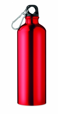 Logotrade promotional merchandise image of: Single-walled 750 ml aluminum bottle with a carabiner and customizable printing