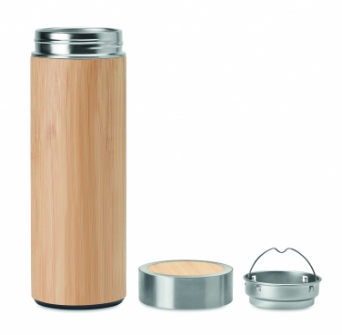 Logotrade promotional giveaway image of: Double wall bamboo flask 400ml