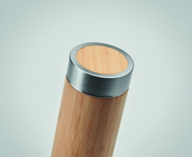 Logo trade advertising products picture of: Double wall bamboo flask 400ml