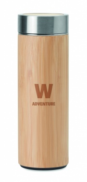 Logotrade advertising products photo of: Double wall bamboo flask 400ml