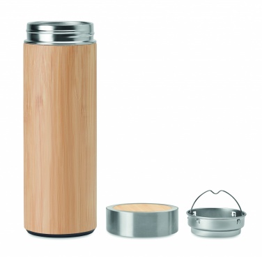 Logo trade promotional giveaways picture of: Double wall bamboo flask 400ml