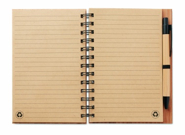 Logotrade corporate gift image of: Bamboo notebook with pen lined BAMBLOC