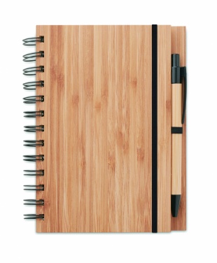 Logotrade business gifts photo of: Bamboo notebook with pen lined BAMBLOC