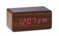 LED clock/5W wireless charger, Wood