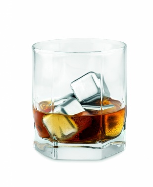 Logo trade corporate gifts picture of: Set of 4 SS ice cubes in pouch