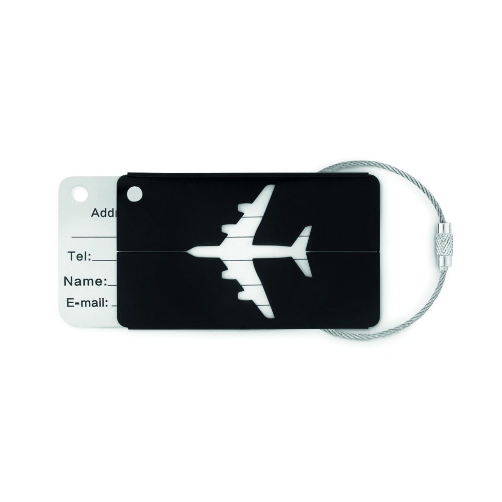 Logo trade business gift photo of: Aluminium luggage tag