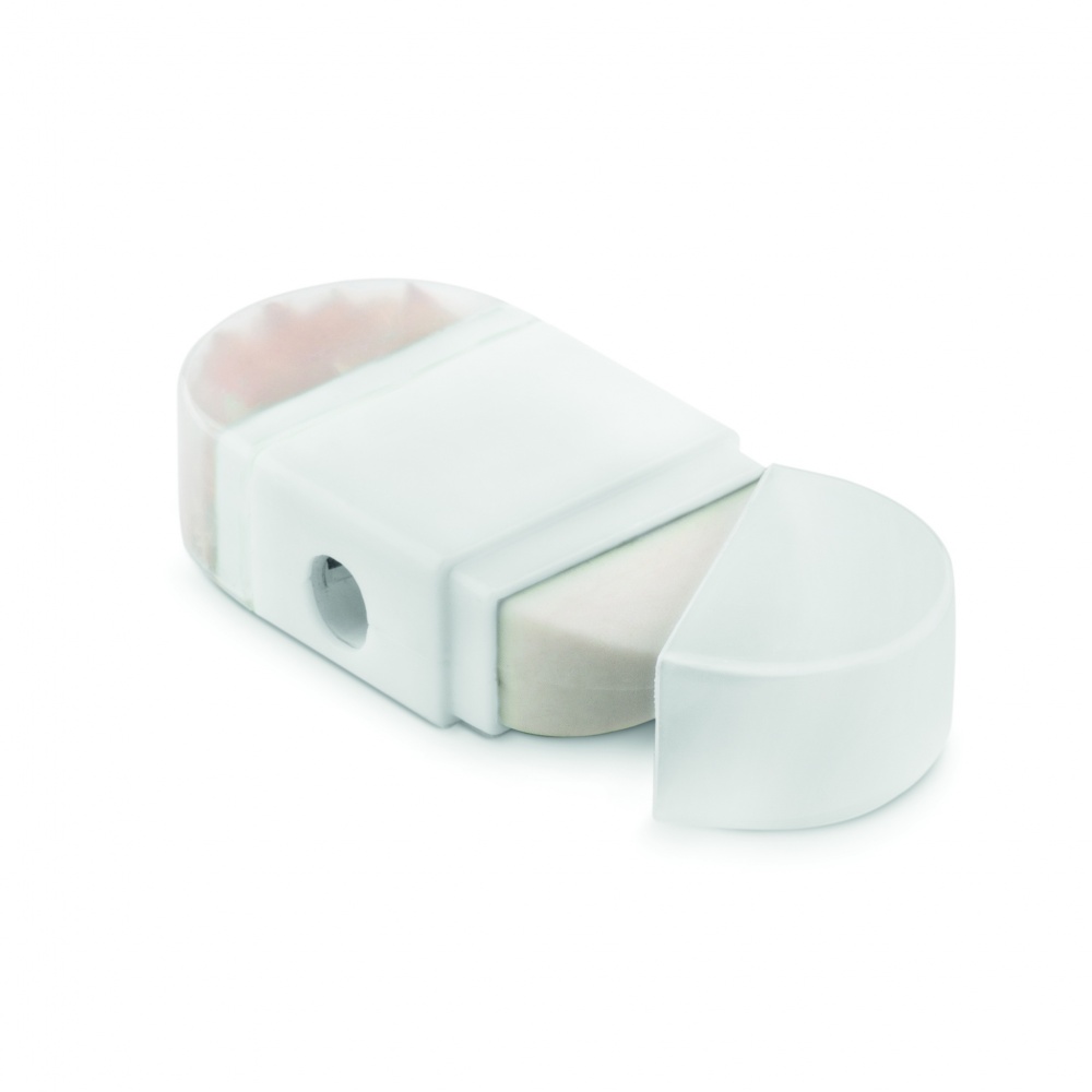 Logo trade promotional gifts image of: Sharpener and eraser