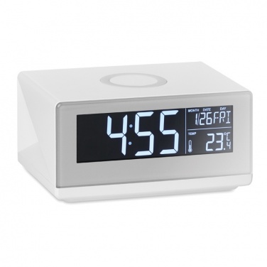 Logo trade business gifts image of: LED clock & wireless charger5W