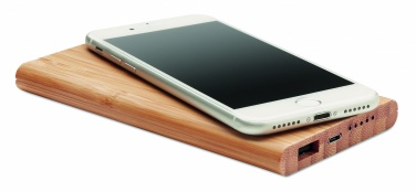 Logo trade business gift photo of: Wireless power bank in bamboo 6000mAh ARENA