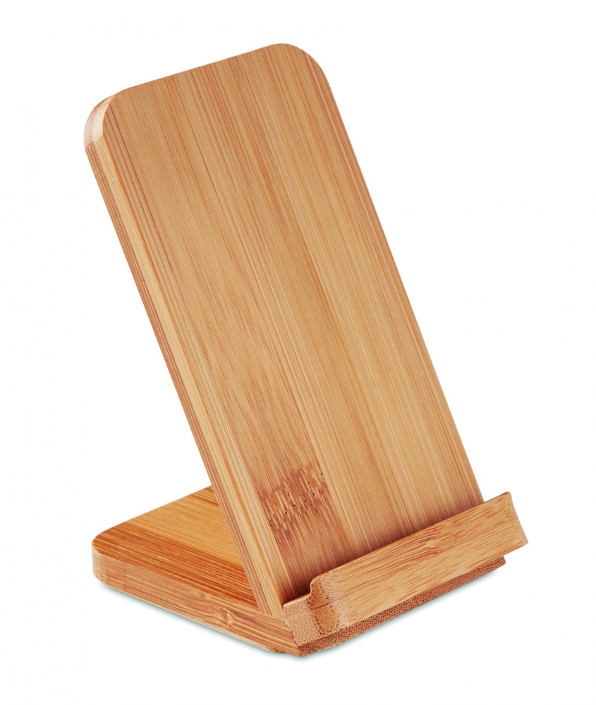 Logo trade business gift photo of: Bamboo wireless charge stand 5W WIRESTAND