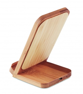 Logo trade promotional items image of: Bamboo wireless charge stand 5W WIRESTAND