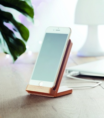 Logotrade promotional item picture of: Bamboo wireless charge stand 5W WIRESTAND