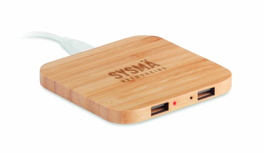 Logo trade promotional giveaways image of: Bamboo wireless charge pad 5W