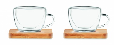 Logo trade promotional items image of: Set of 2 double wall espresso