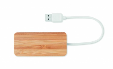 Logotrade promotional item image of: Bamboo USB 3 ports hub