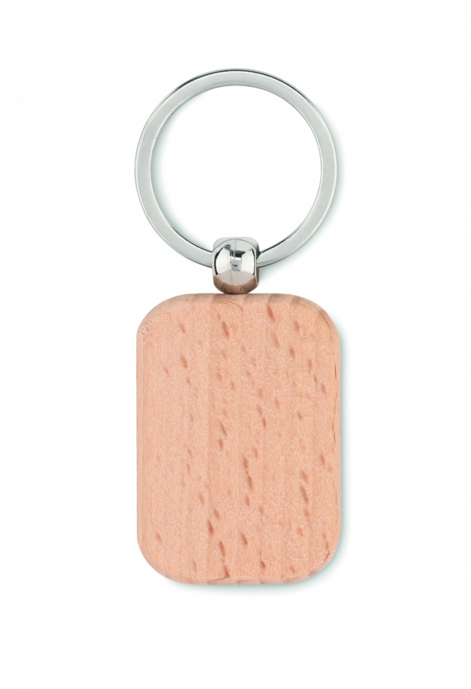 Logo trade corporate gifts image of: Rectangular wooden key ring Bauska