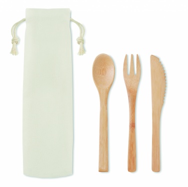 Logo trade promotional merchandise photo of: Bamboo cutlery set