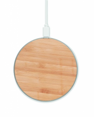 Logo trade promotional merchandise image of: Bamboo wireless charger 10W DESPAD