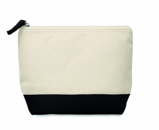 Bicolour cotton cosmetic bag