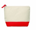 Bicolour cotton cosmetic bag, Red