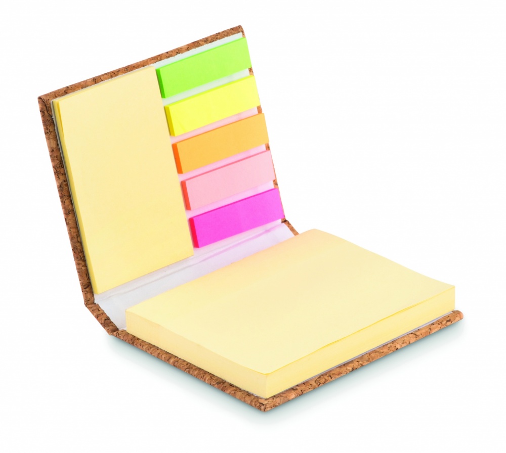 Logo trade promotional items picture of: Cork sticky note memo pad