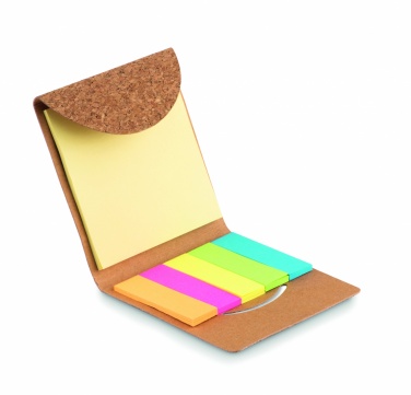 Logo trade business gifts image of: Cork sticky note memo pad